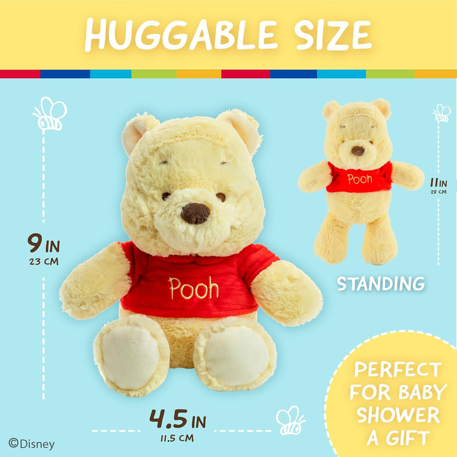 Winnie the Pooh - Disney Pooh Beanie Small Stuffed Plush Toy, 30 X 19 X 13Cm