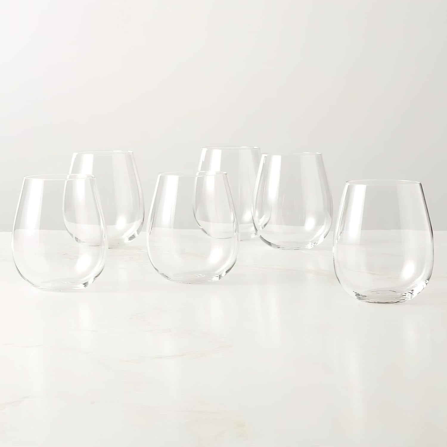 6-Pcs Set, 15 Ounces - Classic Handleless Glass. Lead Free Wine Glasses, Ideal Choice for Wine, Kitchen Glassware (6PCS) image number 4