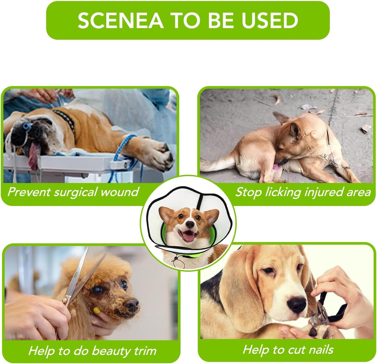 Soft Dog Cone, Adjustable Dog Cone Collar, Elizabethan Collar for Dogs after Surgery, Breathable Dog Recovery Cone to Stop Licking, Lightweight E-Collar for Dogs image number 3