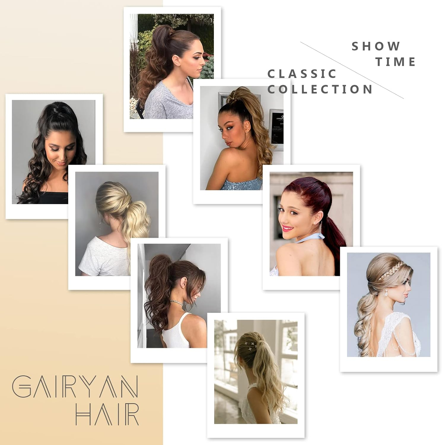 Gairyan Clip in Ponytail Extensions 24 Inch Golden Brown Hair Extension Long Curly Wave Ponytail Wrap around Pony Tails Synthetic Hairpiece for Women Natural Looking image number 4