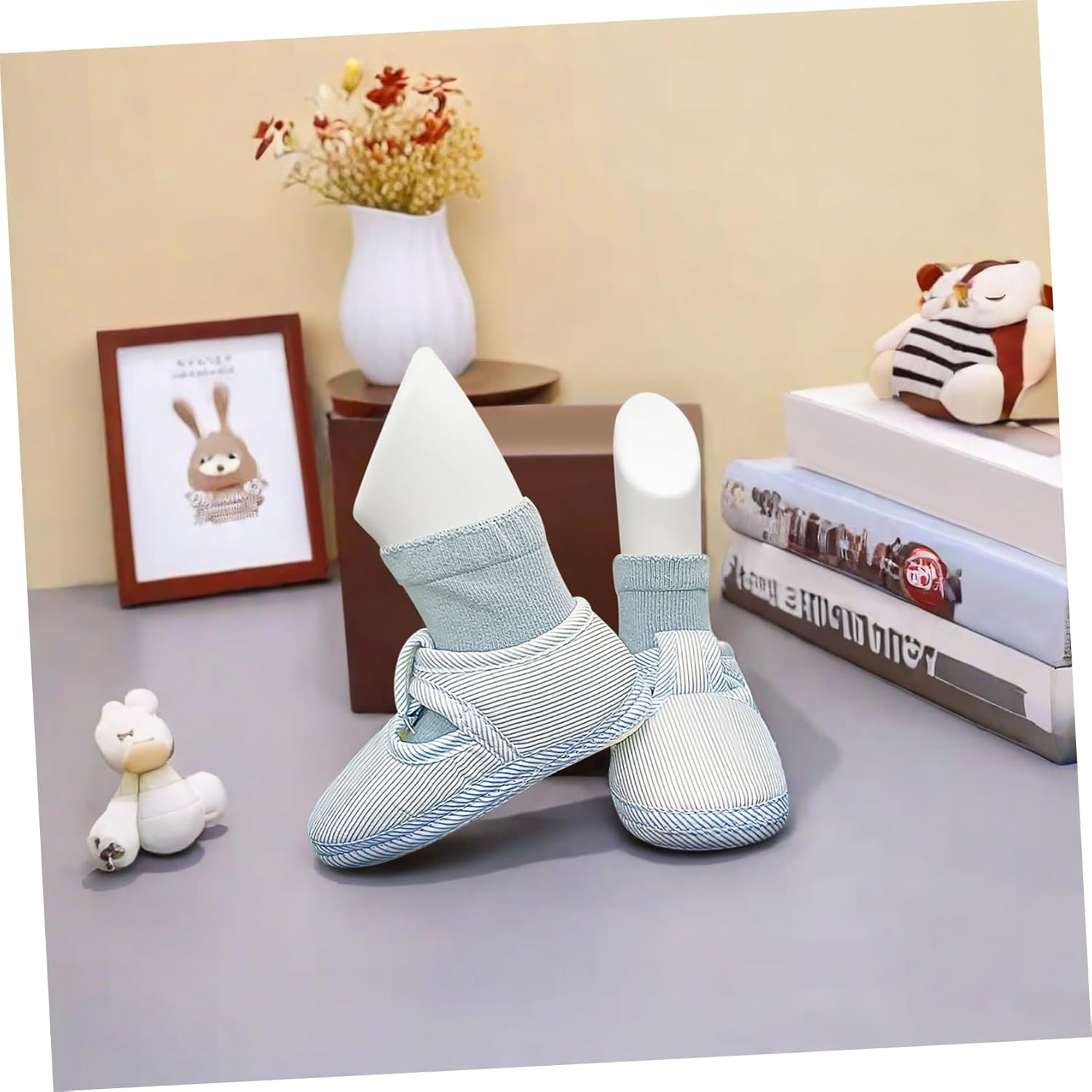 BESTOYARD 4Pcs Baby Foot Mannequin Small Plastic Foot Model Reusable Shoe Display Mannequin for Store and Retail Supply White and Skin Tone 11.5Cm and 14Cm image number 1
