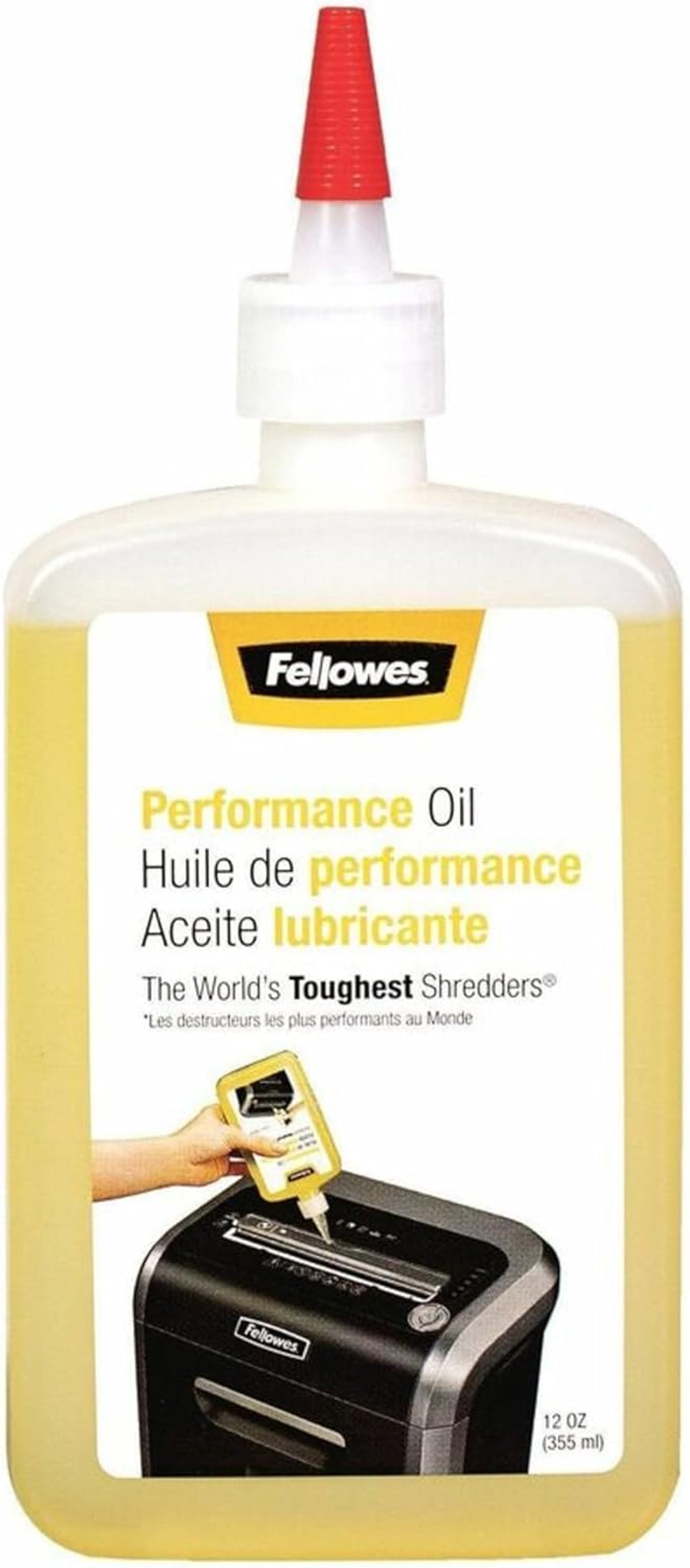 Fellowes Shredder, Lubricant Power Shredder Lubricant Bottle 355 Ml, (40233), Yellow, Single (35250) - 355 Ml (Pack Of 1) image number 6