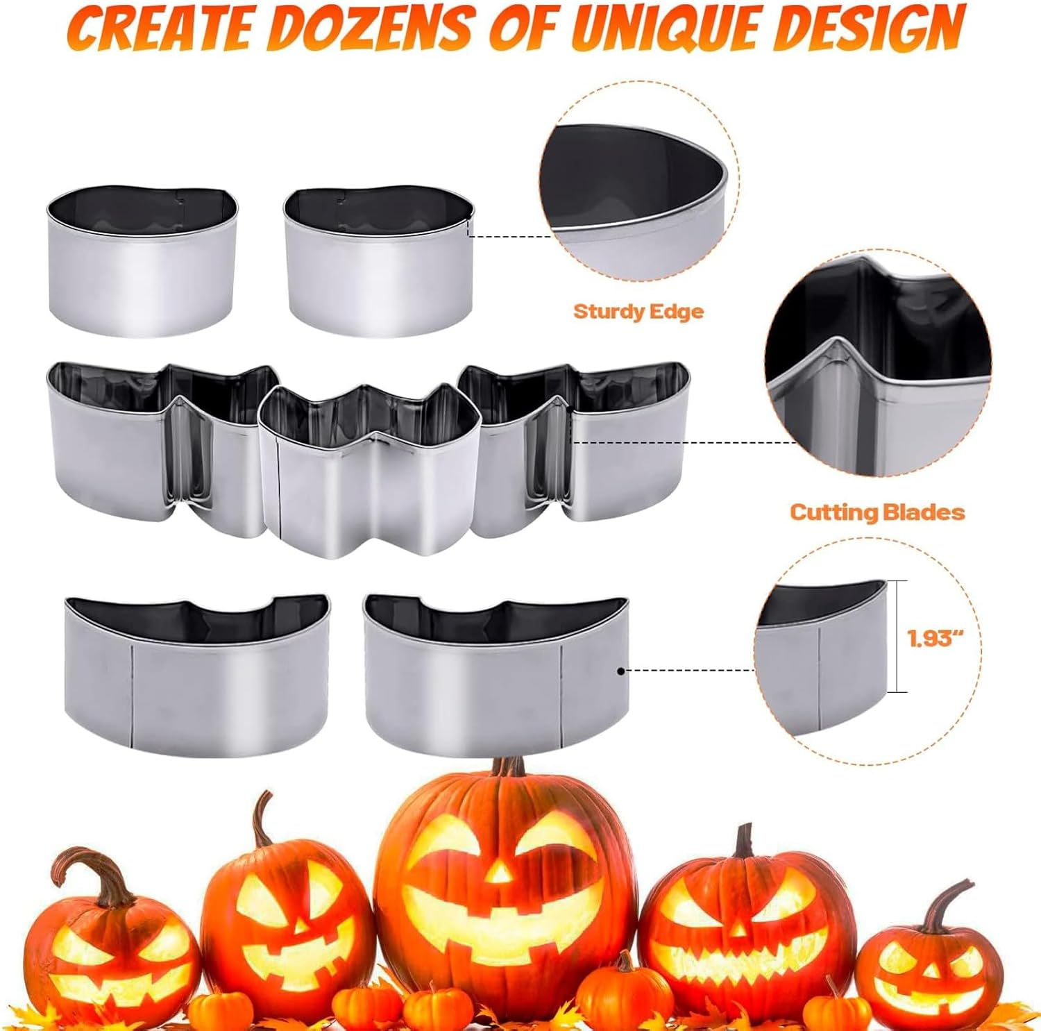 Halloween Pumpkin Carving Tools Jack-O-Lanterns 18 Pcs Professional Pumpkin Carving Kit Stainless Steel Pumpkin Cutting Supplies for Adults Halloween Party Decoration image number 1