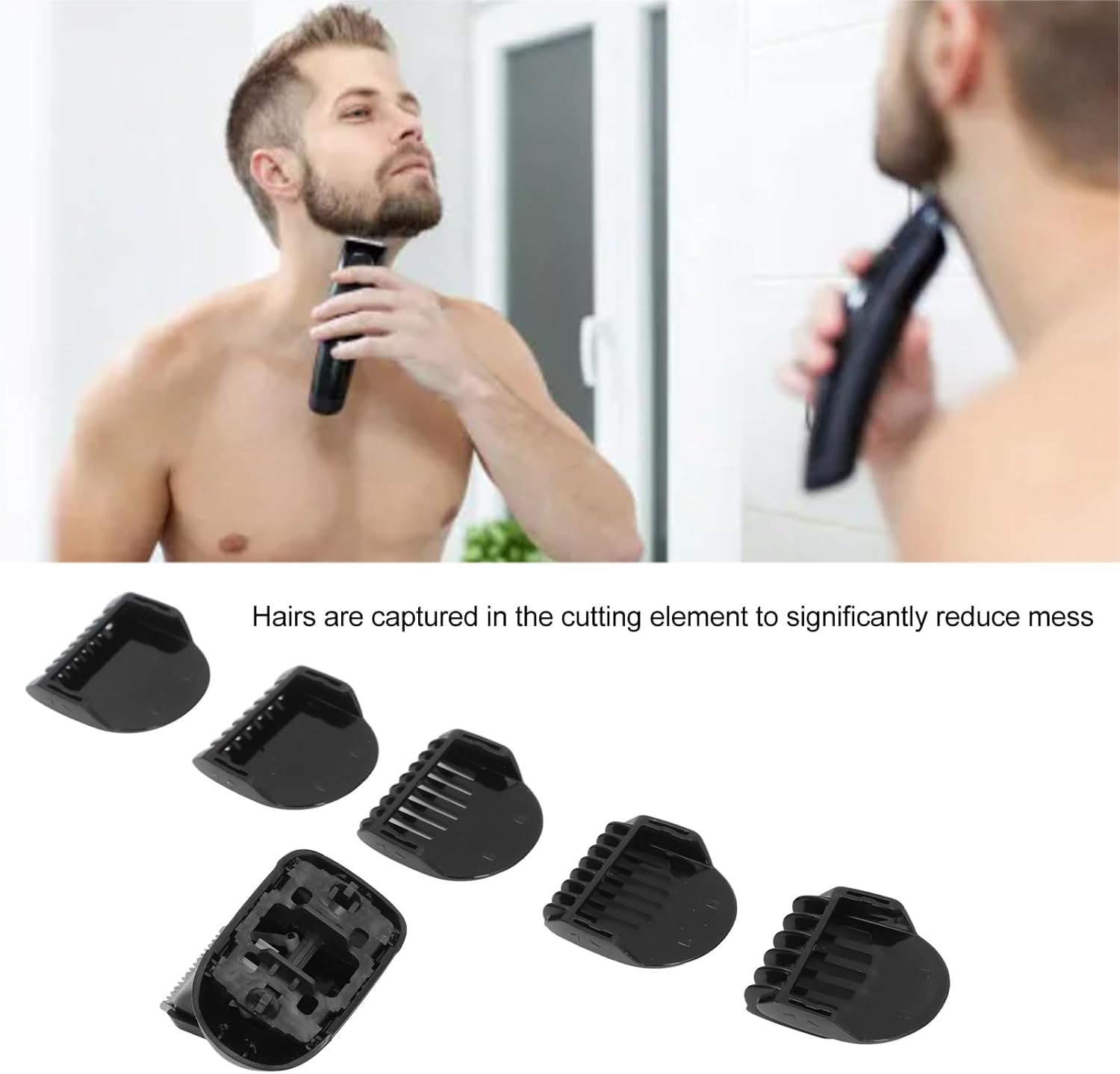Beard Trimmer Attachment for Series 5 6 7 Electric Razors, 1/2/3/4/5/6/7Mm Replacement Shaver Guide Combs for 5018S 5020S 5035S 5049Cs Electric Shavers