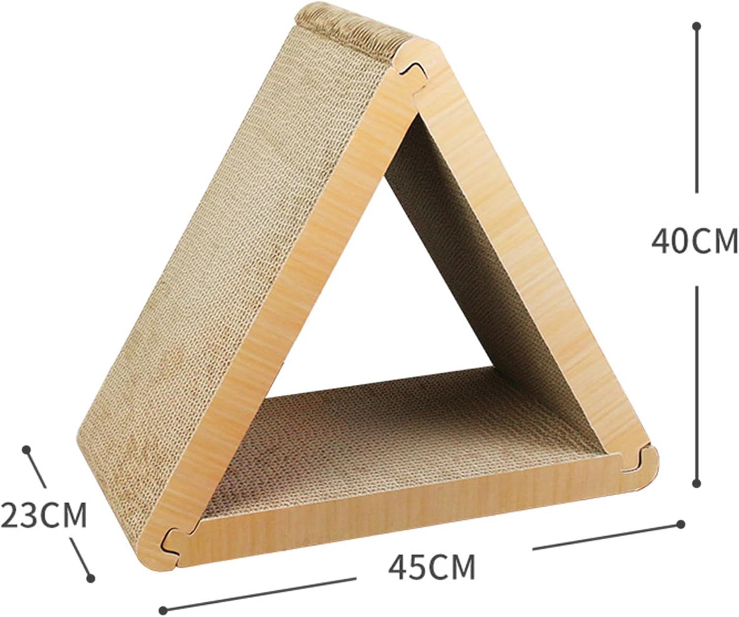 Triangle Cat House Cardboard Foldable, 3 in 1 Scratching Post, Vertical Cat Scratching Post Ramp Cat Furniture Cat Scratcher for Indoor Cats and Kitten to Scratch, Play and Hide