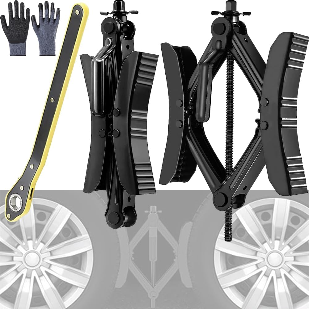 MTSDM Wheel Chock Stabilizer, Camper RV Wheel Chock Stabilizer, Travel Trailers Heavy Duty X Chocks Fits, Heavy Duty Truck RV Tire Scissor Locking X Chock, Anti-Move Tire Wheel Chock image number 3