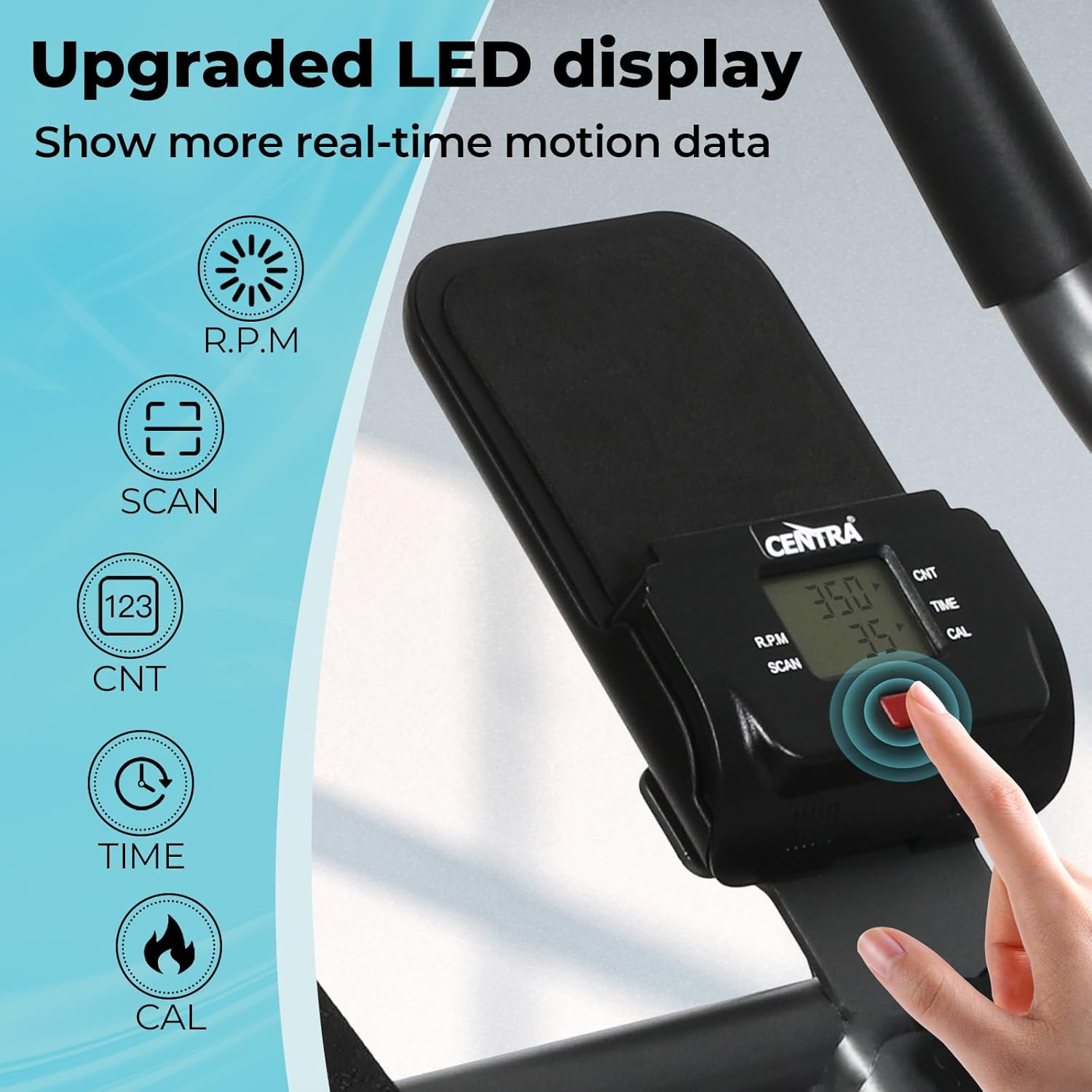 Centra Ab Machine,Foldable Abs Workout Equipment,Adjustable Ab Trainer Machine for Home Gym, Multi-Functional Abdominal Trainer,Knee Protection, LED Monitor image number 5