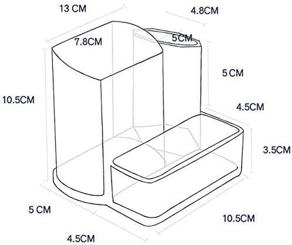 SVNXI Acrylic Desk Supplies Organizer Holder, 3 Compartments Office Desktop Caddy, Multi-Function Pen Pencil Cup Phone Remote Control Stationery Storage Box for Home, School, Classroom, Clear (Clear) image number 2