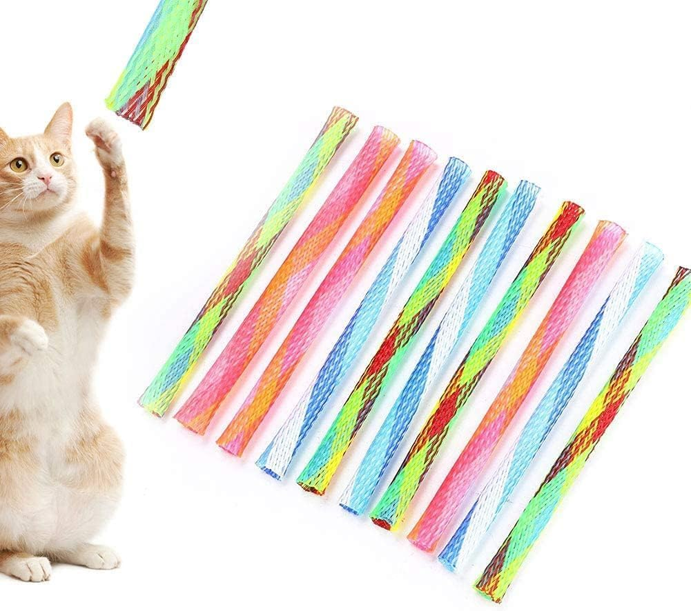 10Pcs Cat Spring Tube Toys, Pet Kitten Freely Folding Multi-Color Bouncing Toy Having Fun Exerciser Interactive Chaser Teaser Playthings for Cats Kitten Novelty Gift Professional image number 2