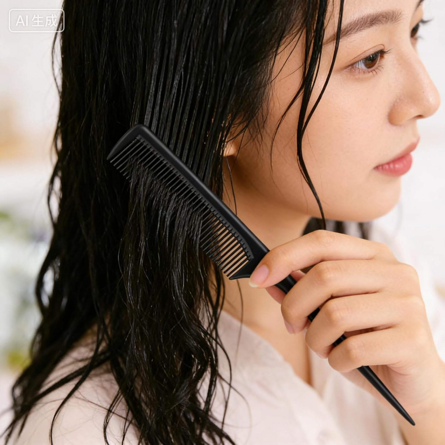 3 Pack Rat Tail Comb Fine Tooth Comb Black Hair Comb for Sectioning, Parting, Styling Hair (9.1 X 1.1 Inch) image number 3