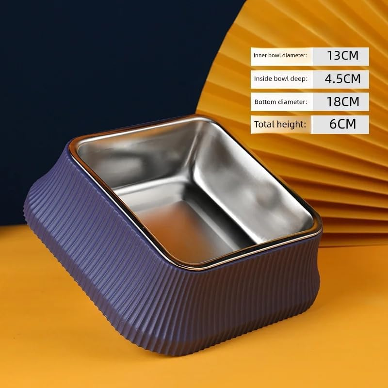 Square Stainless Steel Dog Water Bowl with Non-Slip Rubber Strips, Small Dog Feeding Bowl, Pet Bowls for Cats image number 4
