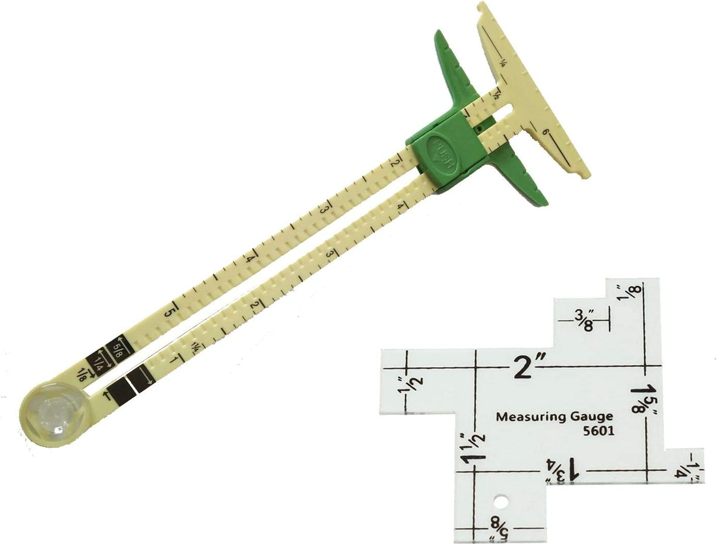 HONEYSEW 5-In-1 Sliding Gauge Measuring Sewing Ruler Tool with Free 1Pc Measuring Gauge image number 3