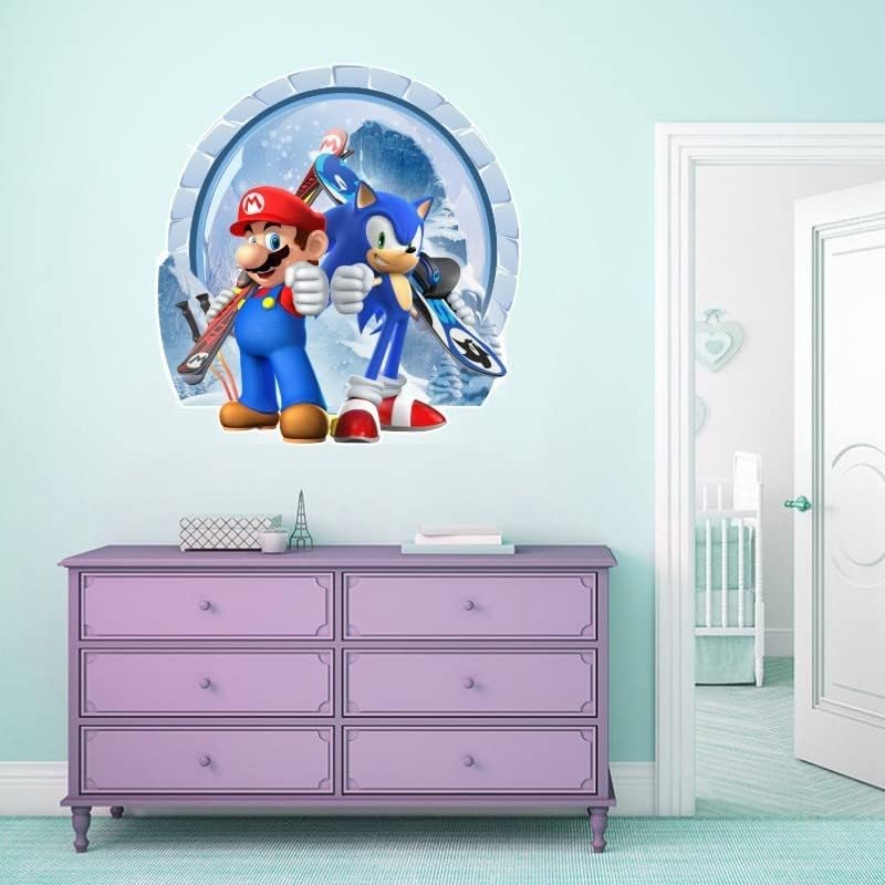 Boy Girl Wall Decor Kids Room Living Room Kitchen Creative Wall Stickers Removable Wall Art Mario Sonic the Hedgehog image number 4