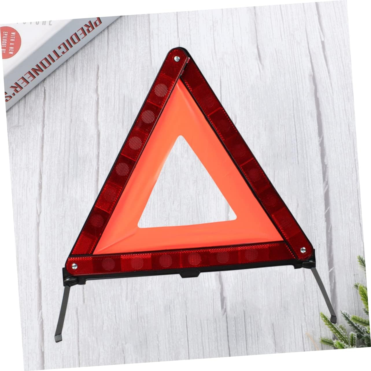 NOLITOY Red Reflective Roadside Warning Sign Triangle with Weighted Base for Vehicle Emergency Safety Stable Design for Cars Trucks Suvs and Motorcycles image number 1