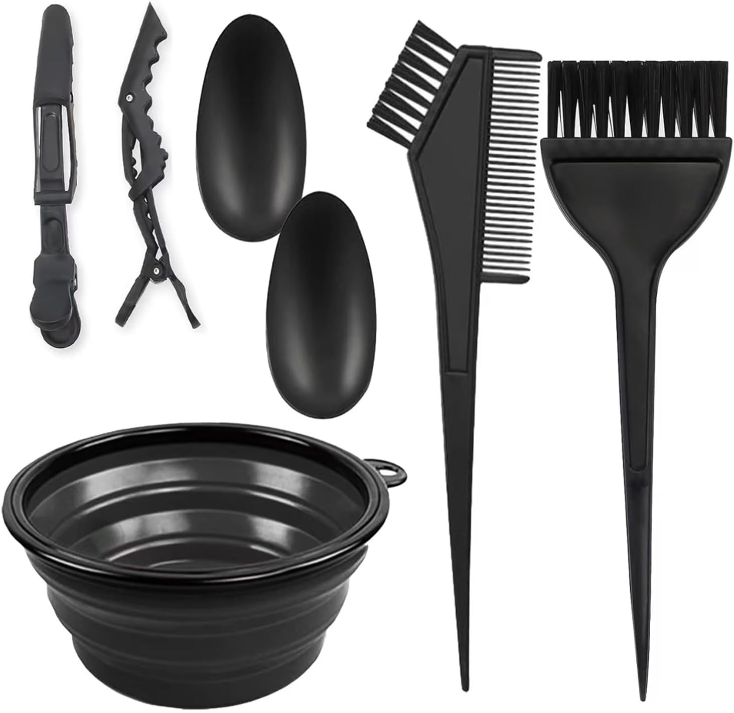 ZUJIACUN Hair Coloring Tools Set 7 Professional Products, DIY Salon Bleaching Tools, Including Brush, Bowl, Ear Muffs, Salon Hair Clips, Home image number 2