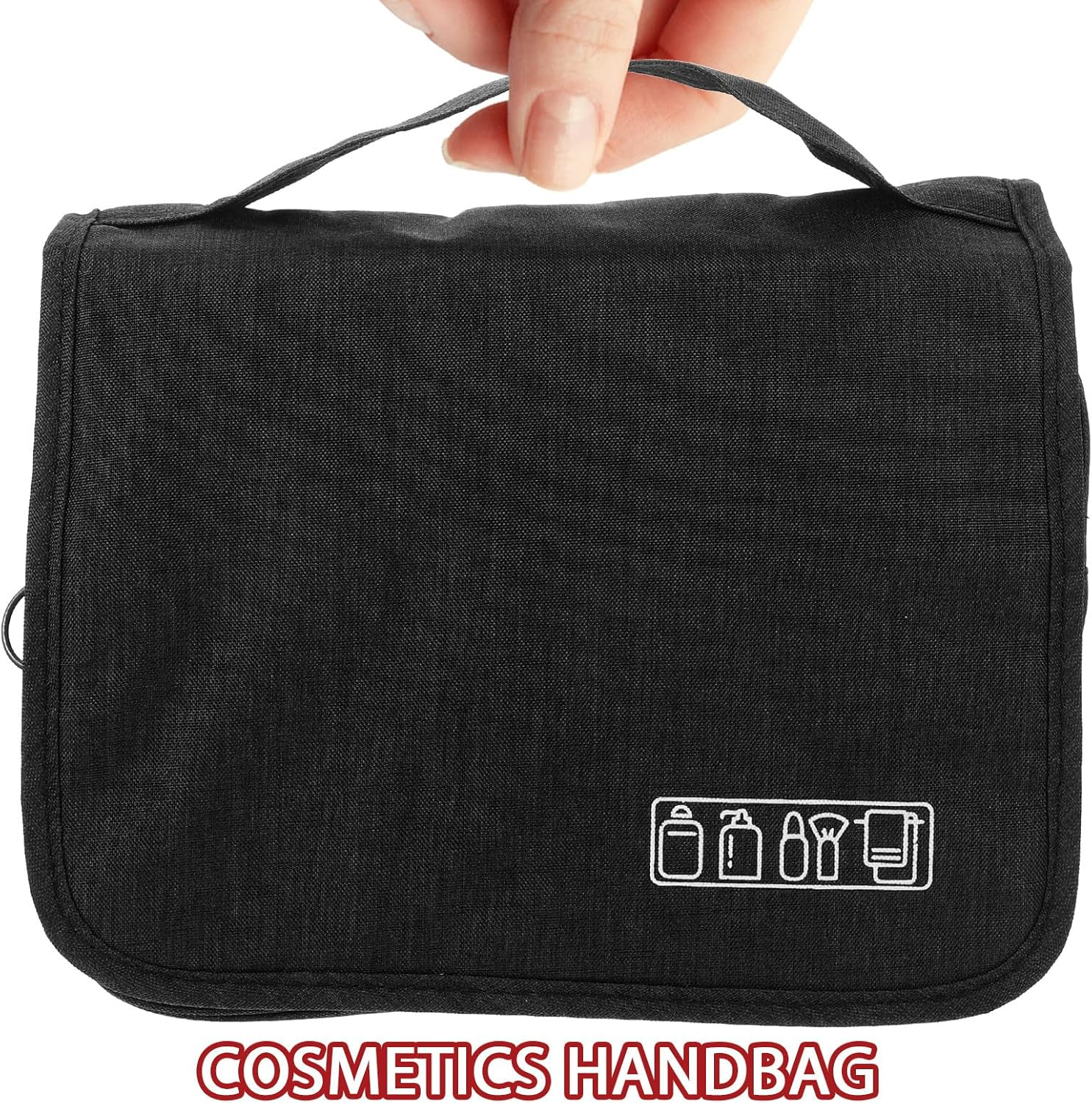 ASAKKURA Large Capacity Hanging Hook Toiletries Bag Travel Cosmetic Makeup Organizer Portable Wash Bag with Multiple Pockets for Men and Women image number 1