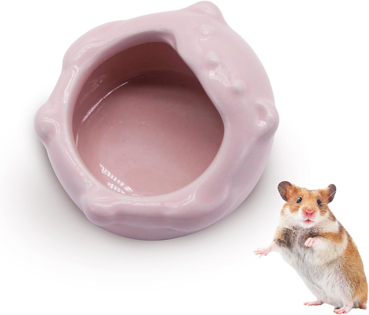 Luckyopt Small Ceramic Pet Hamster Bowl, Easy to Clean anti Flipping Small Animal Bowls, Hamster Food and Water Bowl for Golden Bears, Rabbits, Hedgehogs, Dutch Pigs, Parrots (Green)
