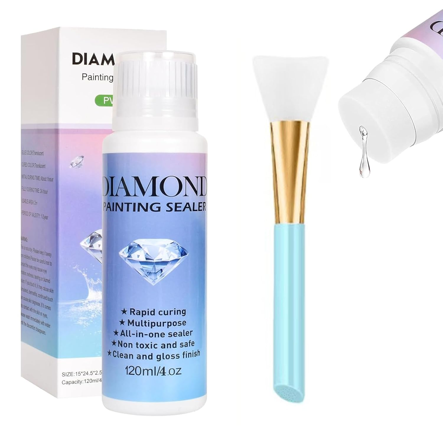 Diamond Painting Sealer 1 Pack 200ML 5D Glue Sealer Permanent Hold & Shine Effect Accessories Glue for Diamond Painting, Puzzles and DIY Craft image number 6