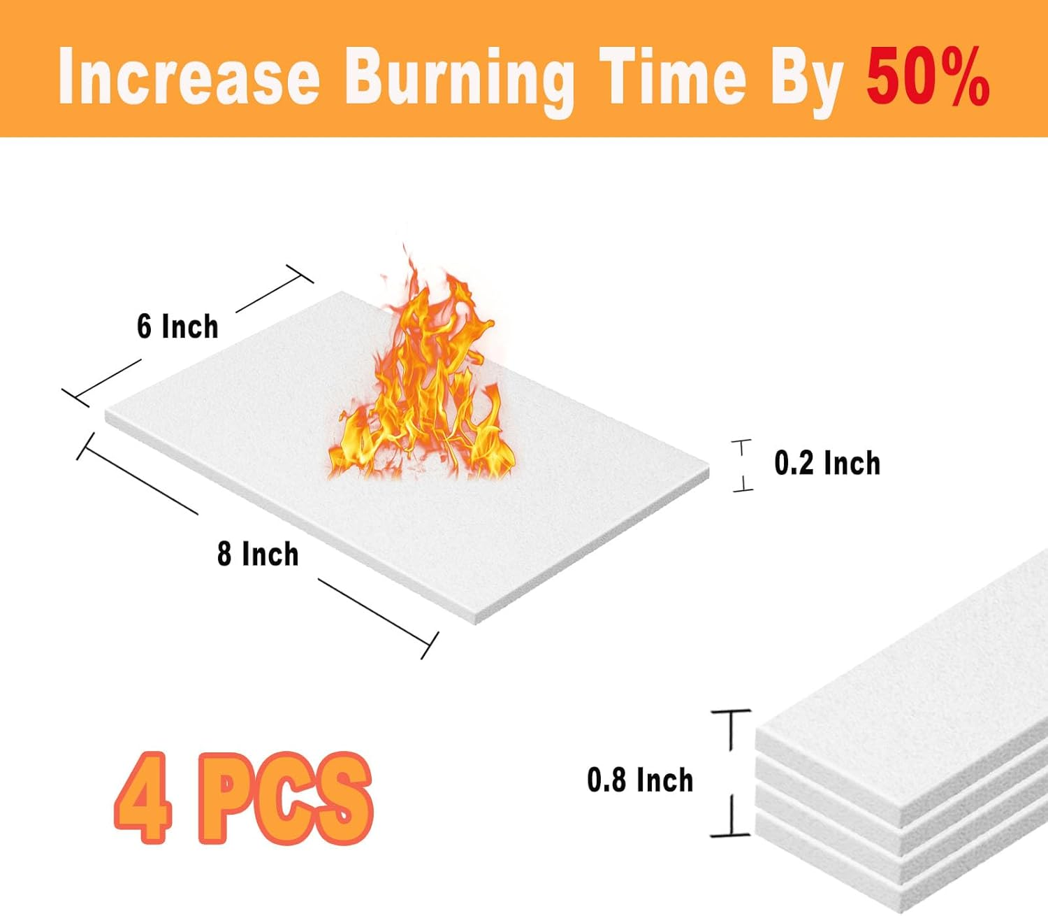 4Pack Tabletop Fire Pit Ceramic Wool for Roundfire,Korniful,Rozato, Danya B, Flammtal, Kizzby-Wool Wick for Tabletop Firepit to Extend Burn Time image number 1