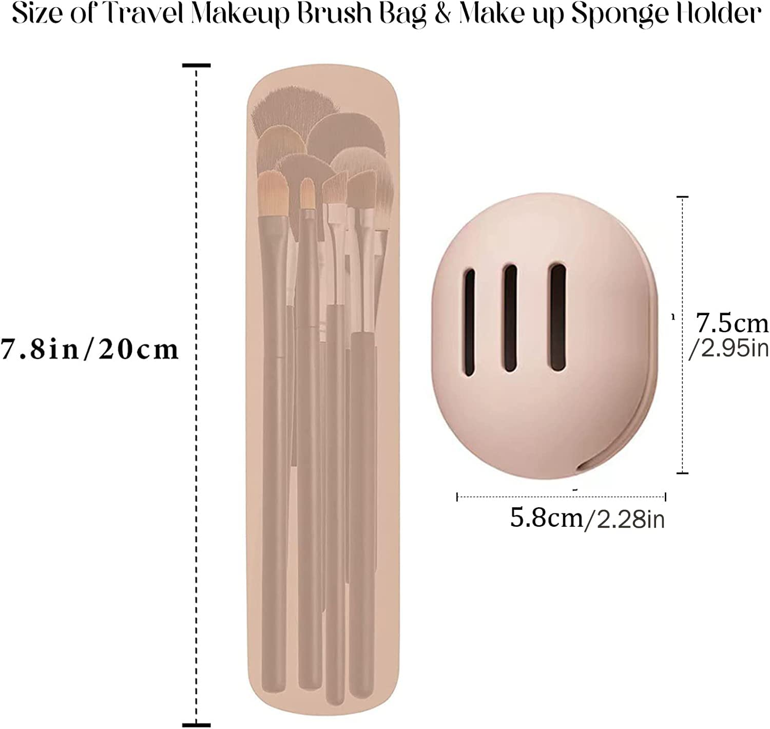 Travel Makeup Brush Holder, Silicone Makeup Brush Bag, Trendy and Portable Cosmetic Face Brushes Holder, Soft and Waterproof Makeup Tools Organizer for Travel (B) image number 4