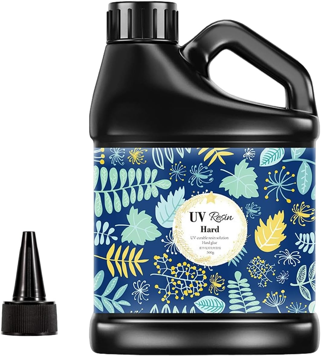 UV Resin Clear Hard Type One Minute Fast Curing Transparent Ultraviolet Curing UV Resin for Craft Decoration DIY Earring Pendant Seal Jewelry Making (500G) image number 3