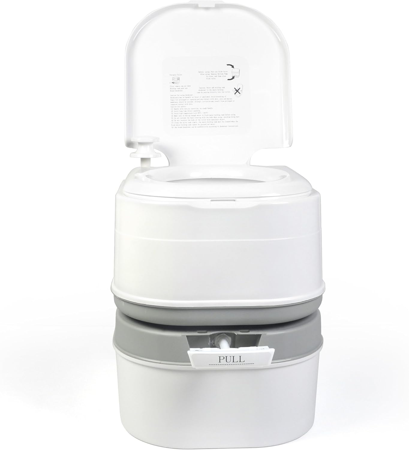 Hacienda Portable Camping Toilet with 24L Waste Tank, 20L Fresh Water Tank, Odour-Resistant Seal, Waste Level Indicator, Splash-Free Rotating Spout for Outdoor Use