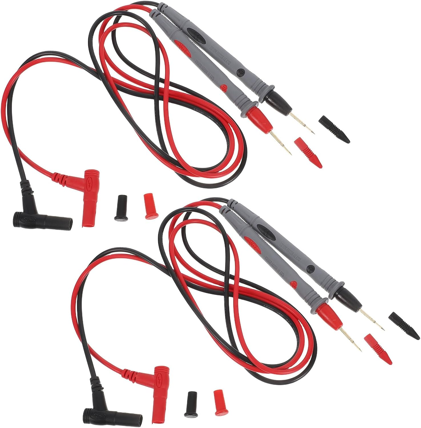 Healeved 2 Pairs 20A Dual-Color Fine Multimeter Test Probes, Universal Electrical Test Leads with Needle Tips for Automotive and Circuit Repair Testing Equipment image number 1
