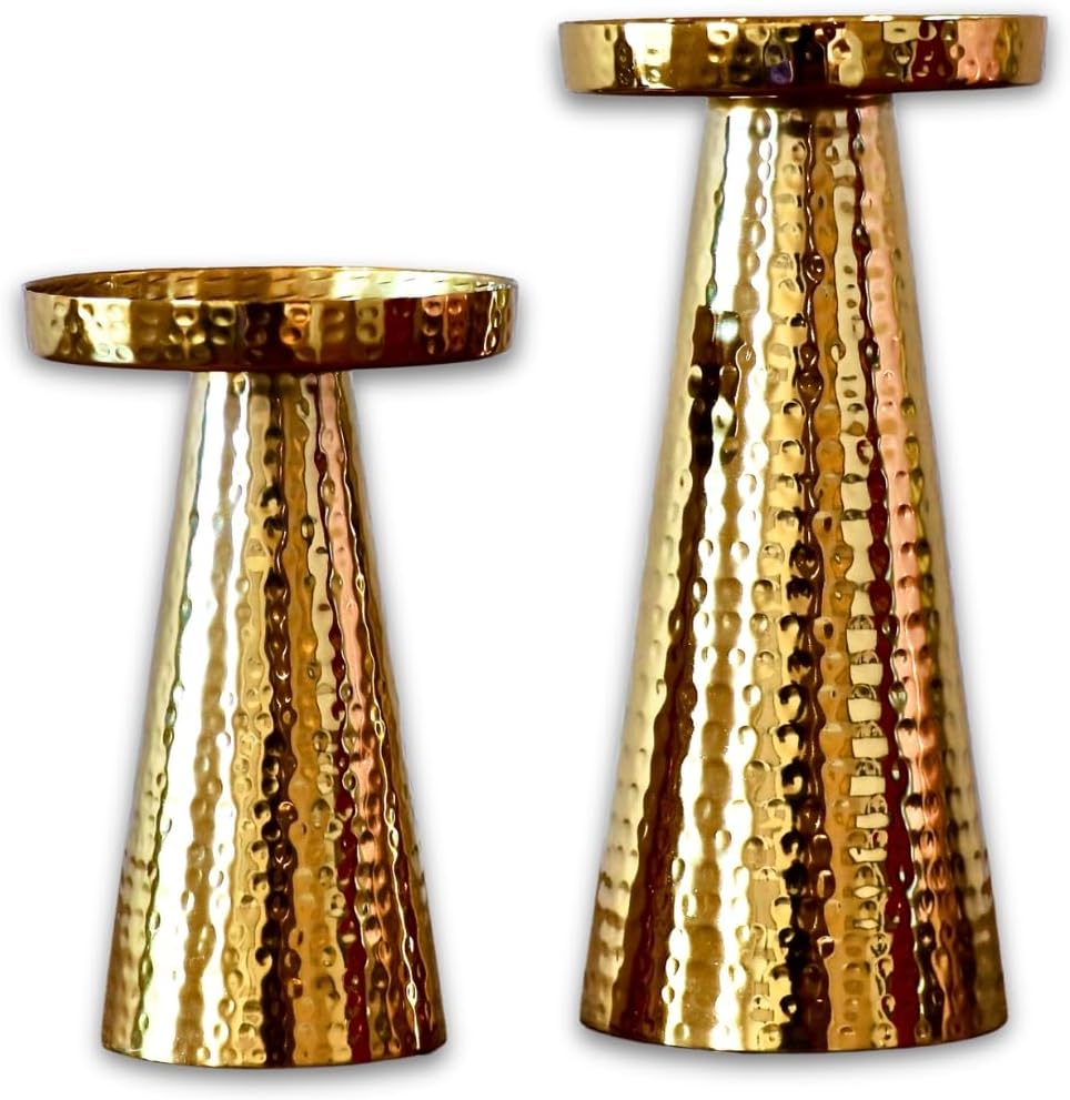 Indian Impressions Drop-Shape Metal Lanterns Candle Holders for Pillar Candles & Tea Lights, Hanging & Tabletop D&eacute;cor for Diwali, Christmas, Weddings, Home & Patio Decoration