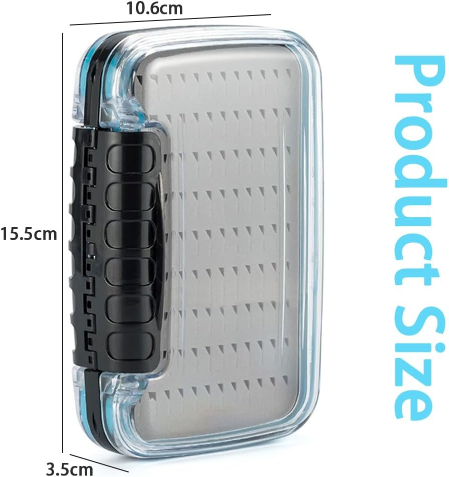 Fly Fishing Box, Two-Sided Waterproof Jig Boxes, Lightweight Fly Box with Transparent Lid, Easy Grip Fly Fishing Lures Box (Medium) image number 5