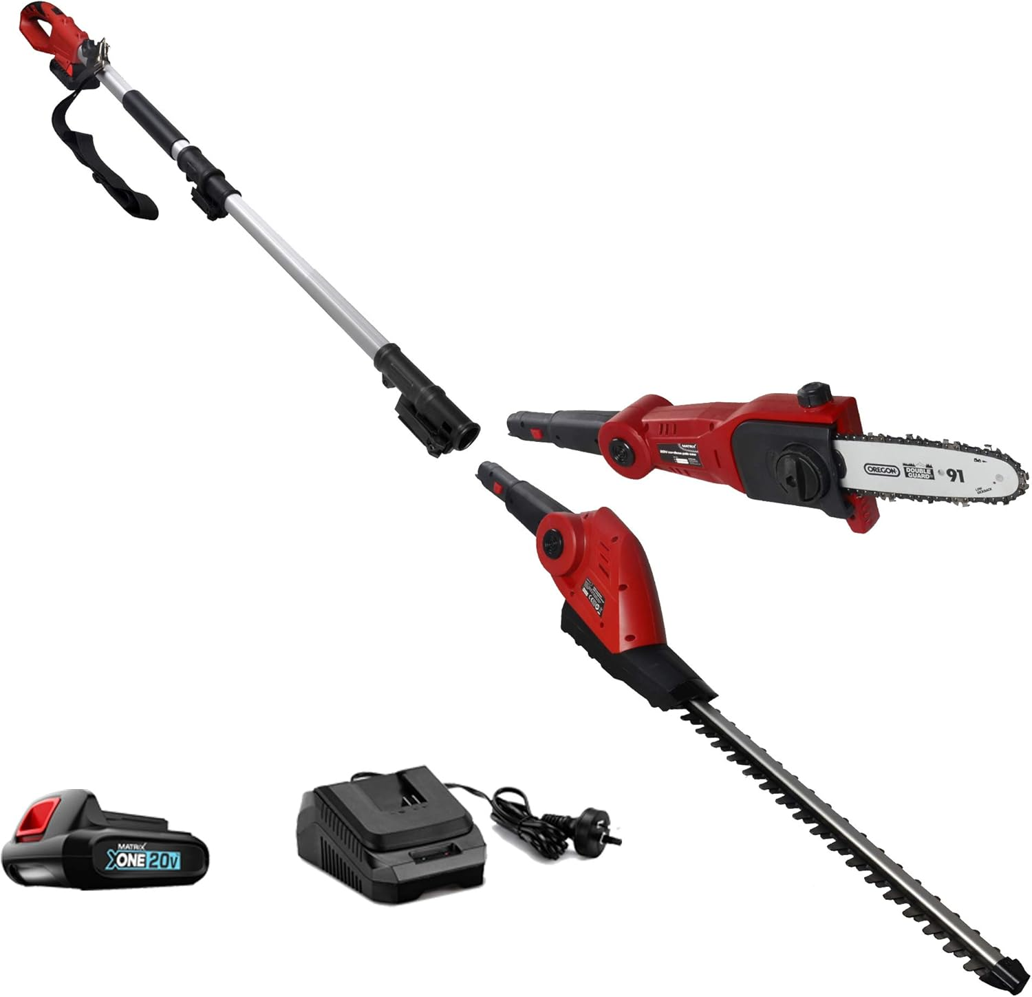 20V Cordless Pole Chainsaw Hedge Trimmer Combo image number 5