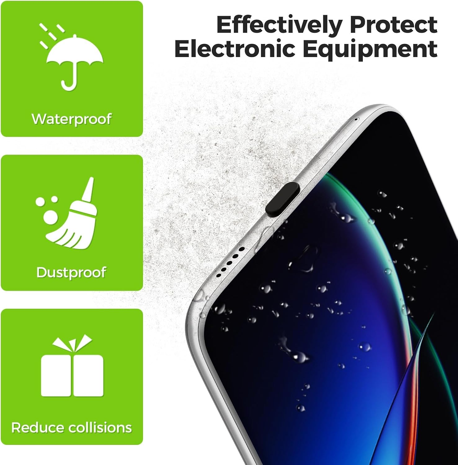 31 Pcs USB Type C anti Dust Cap Set, 30 Pcs Port Plugs Protector with Cleaning Brush, Silicone USB C Dust Cover for All Type-C Smartphones Tablets image number 4