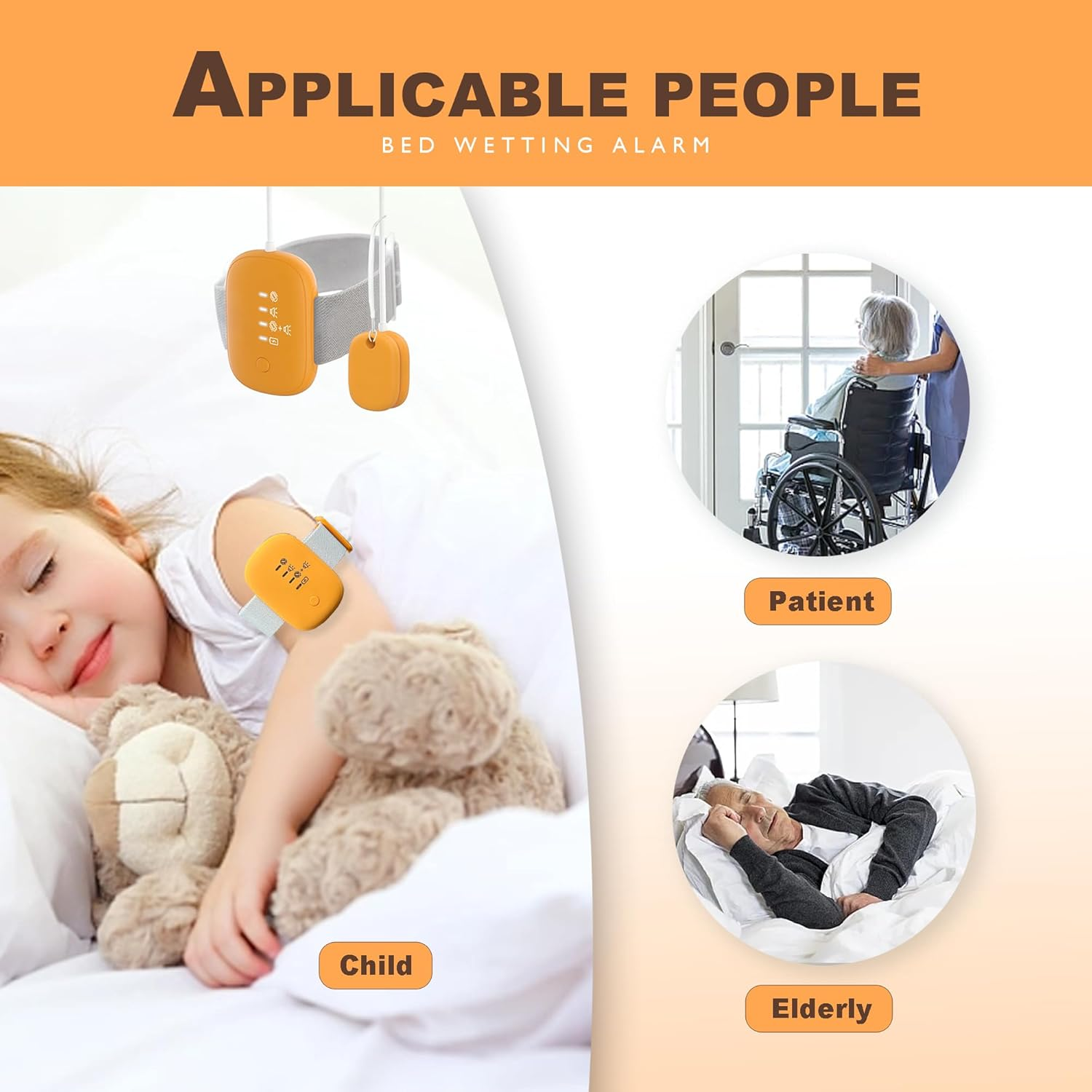 Wireless Enuresis Alarm, Bed Wetting Reminder for Kids and Elderly, Potty Training Aid with Vibration and Sound Alerts, Proven Solution for Bedwetters image number 5