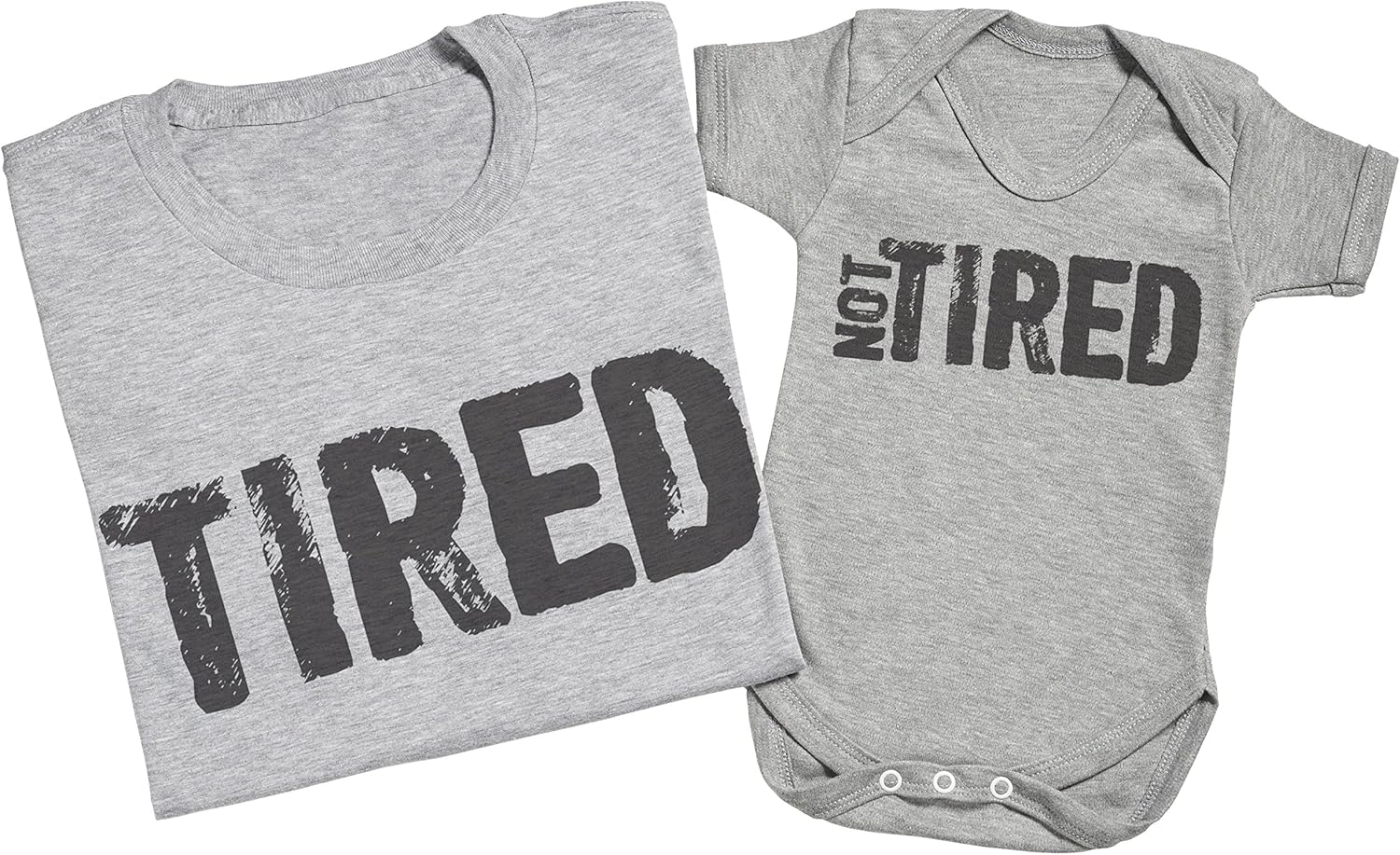 Zarlivia Clothing Tired & Not Tired - Matching Father Baby Gift Set - Mens T Shirt & Baby Bodysuit - Green - Small & 18-24 Months image number 6