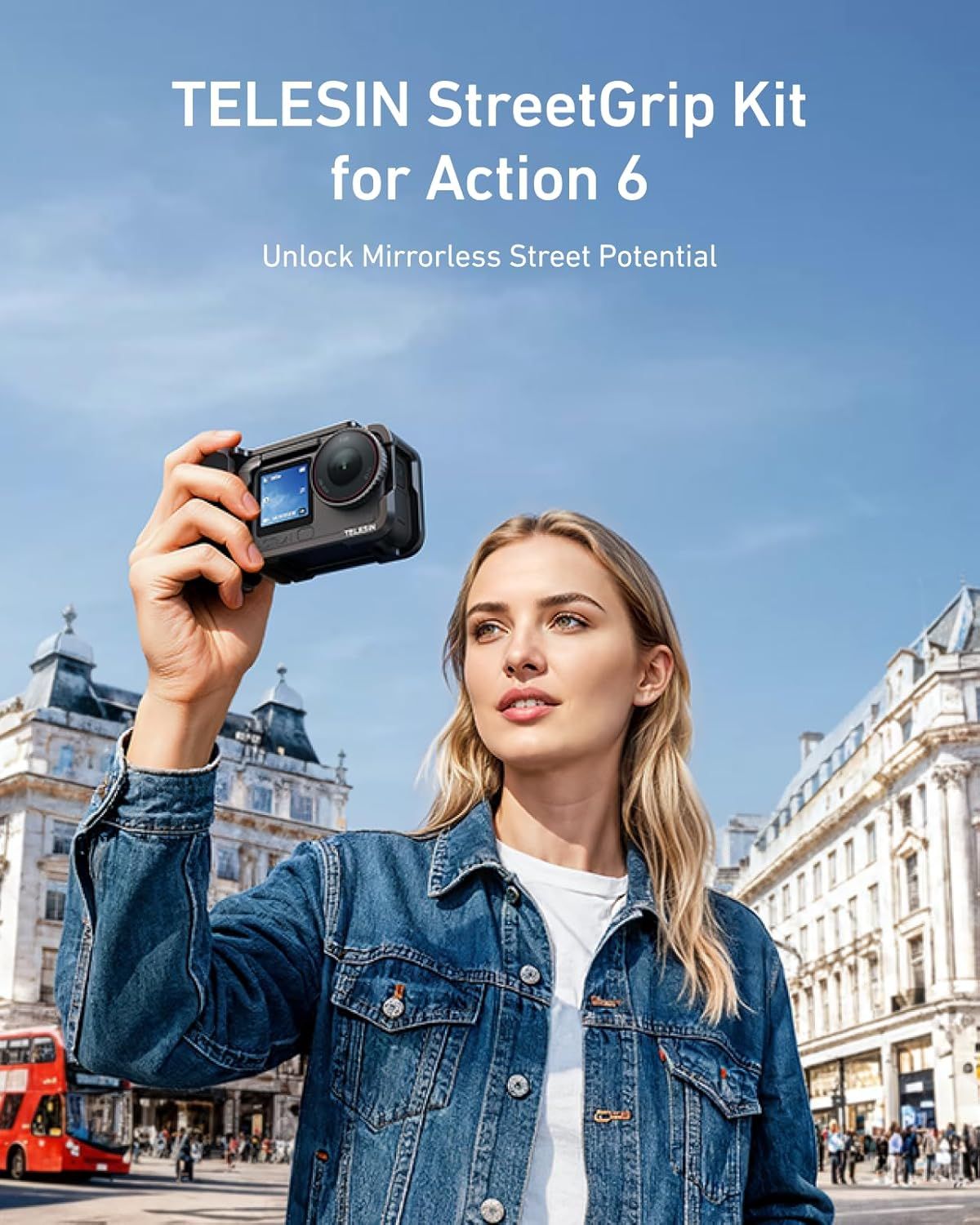 TELESIN Metal Aluminum Alloy Street Grip Kit for DJI Action 6 with Metal Cage Camera Grip Holder with Seesaw Shutter Button Aluminum Alloy Shell Backup TF Card Slot Quick Battery Access image number 6