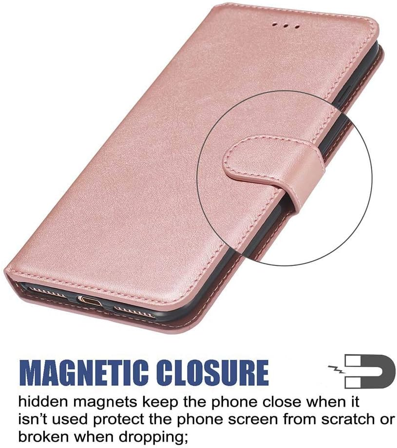 HAOYE Case for LG K41S / LG K51S Case, Mobile Phone Case LG K41S / LG K51S Flip Case Wallet Protective Case, Premium Leather with Stand Function & Card Slot & Magnetic Snap Cover, Pink