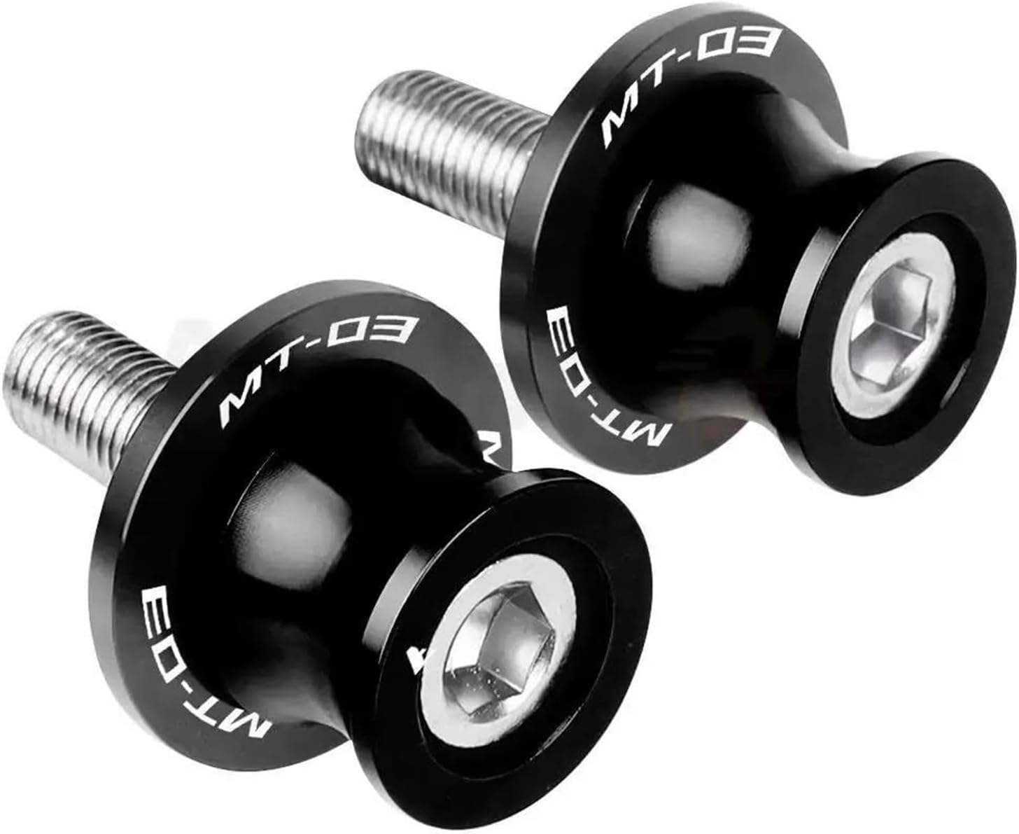 Swingarm Spools for YA&MA&HA MT03 MT-03 MT 03 2005-2023 2022 2021 2020 2019 2018 2017 Motorcycle Parts 6MM Swingarm Slider Spools CNC Stand Screws(Black)