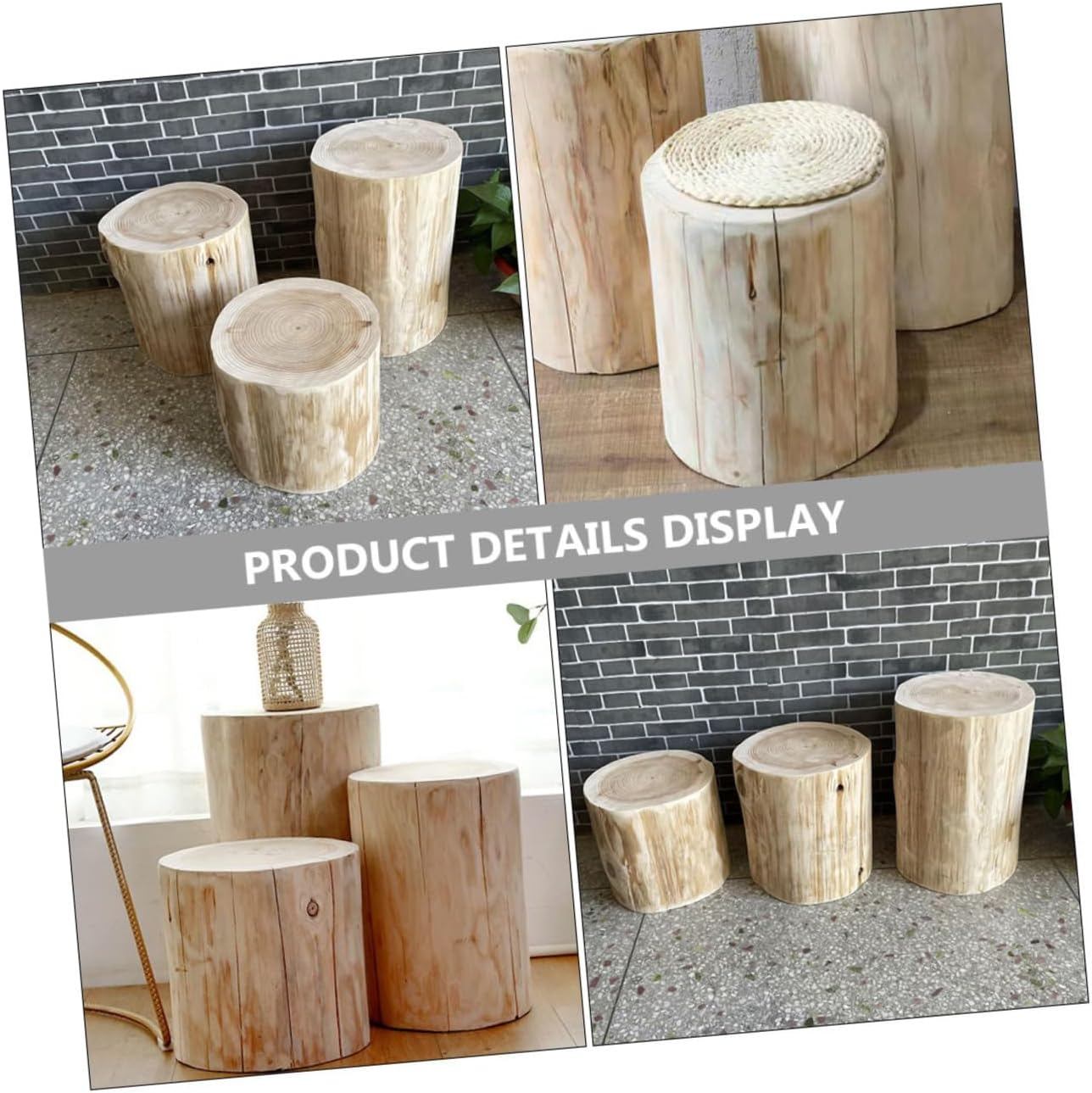 Wooden Stool Multi-Purpose Rustic Accent Furniture for Shoe Changing Bedside Table Home Office Decorative Use 11.8 X 7.1 Inches image number 4