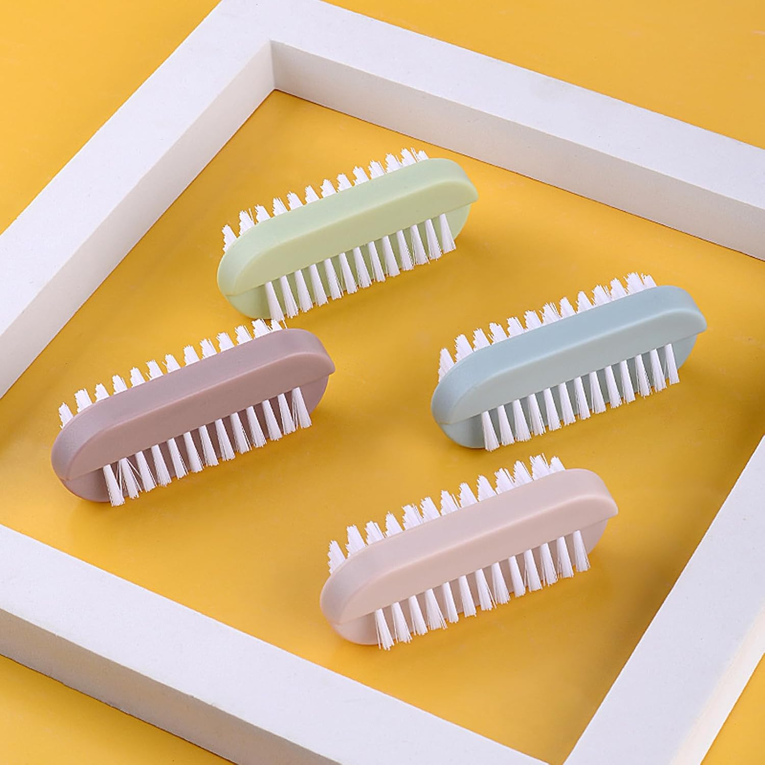 SSKHE Nail Brushes, 5 Pack Double Sided Nail Cleaning Brush for Hands Feet Nails, Portable Nail Scrubbing Brushes with Anti-Slip Handle, Nail Dust Brush for Men Women Kids