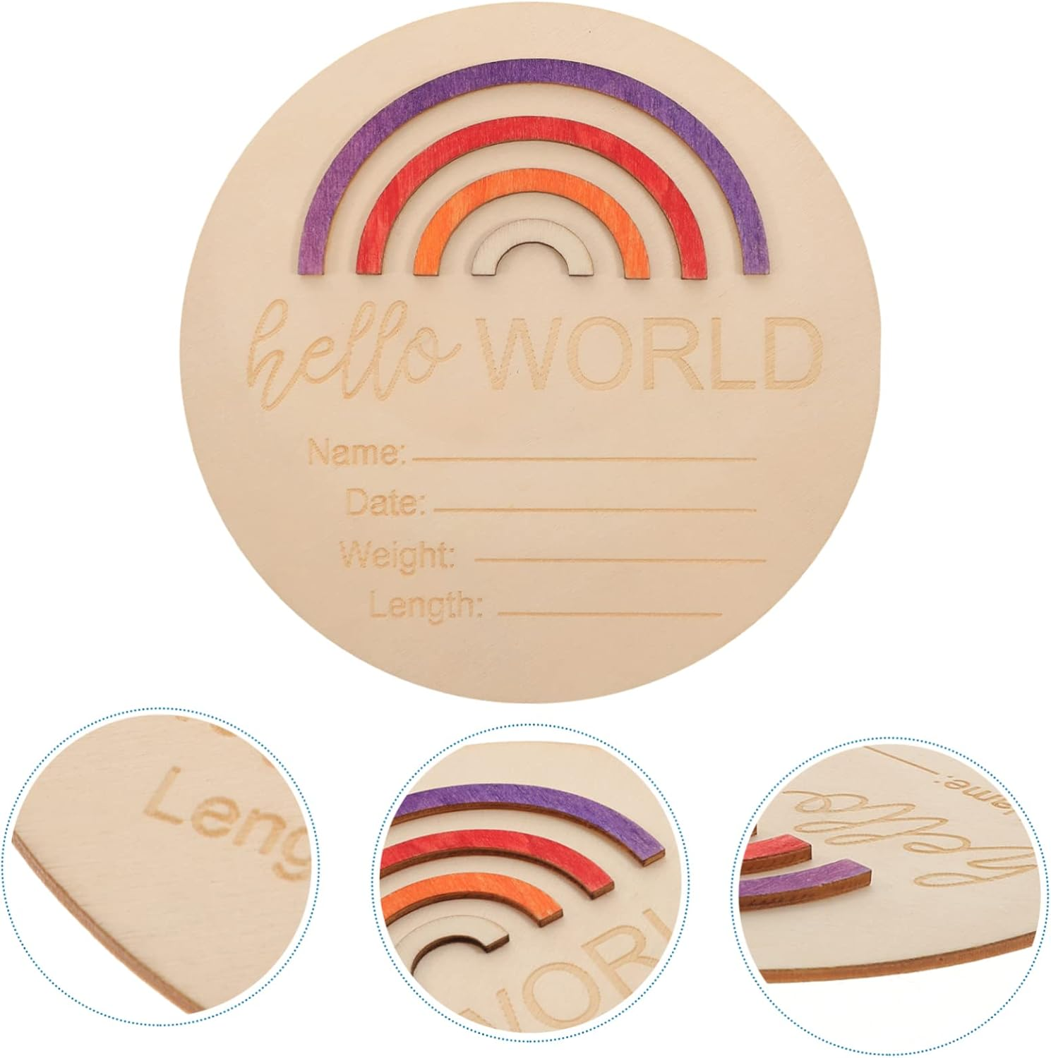 Milestone Cards Wooden Months Sign for Newborns Photography Prop Birth Announcement Discs for Boys Cherished Memory Keepsake image number 5