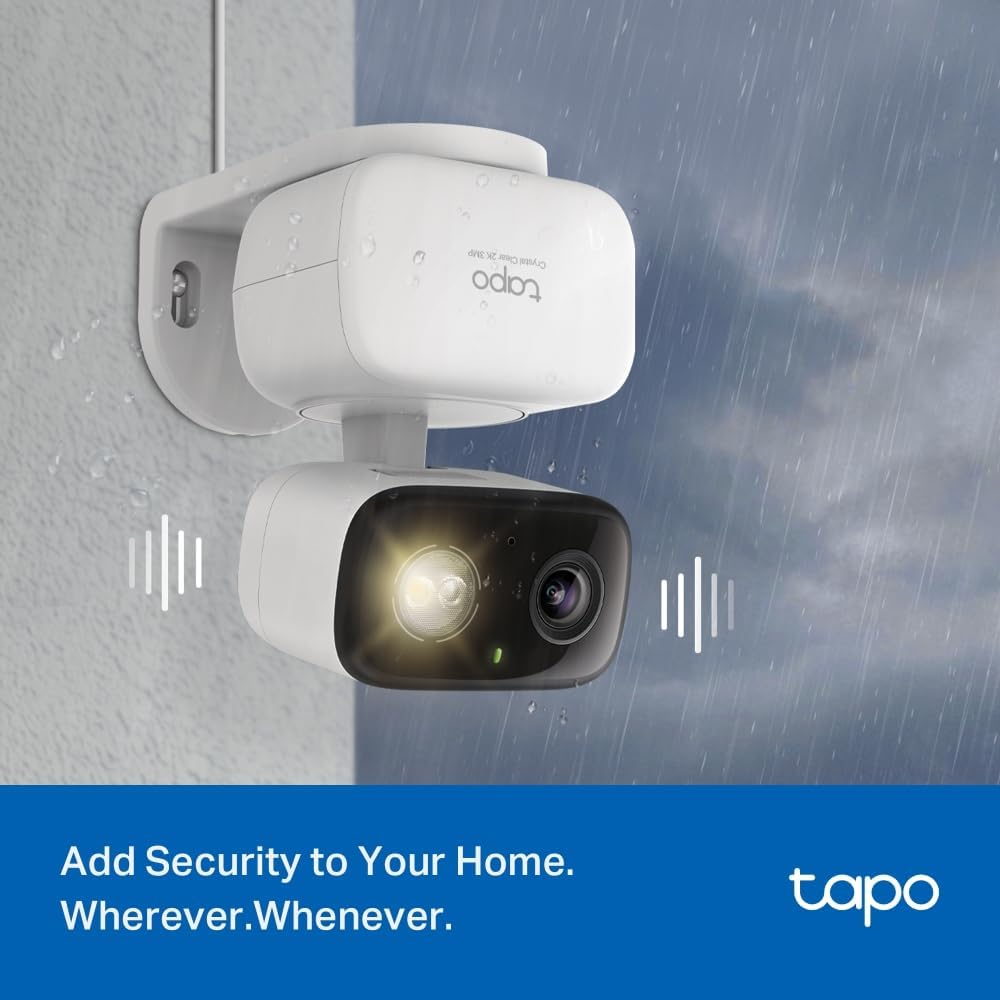 Tp-Link Tapo Indoor/Outdoor Home Security Wi-Fi Camera, 2K 3MP, Pan and Tilt, Full-Colour Night Vision, 360&deg;, AI Detection, Compact Design, Sound & Light Alarm, Weahterproof, Two-Way Audio (Tapo C216) image number 6