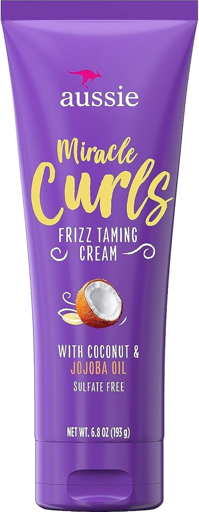 Aussie Miracle Curls Frizz Taming Cream 6.8 Ounce (Coconut & Jojoba Oil) (3 Pack) image number 1