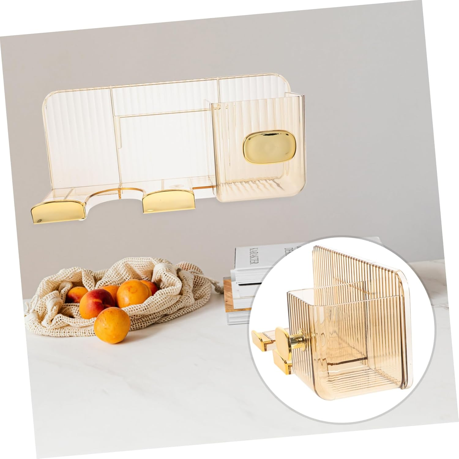 Beavorty Hair Dryer Storage Rack Hair Dryer Holder Wall-Mounted Bathroom Organizer - Transparent image number 2