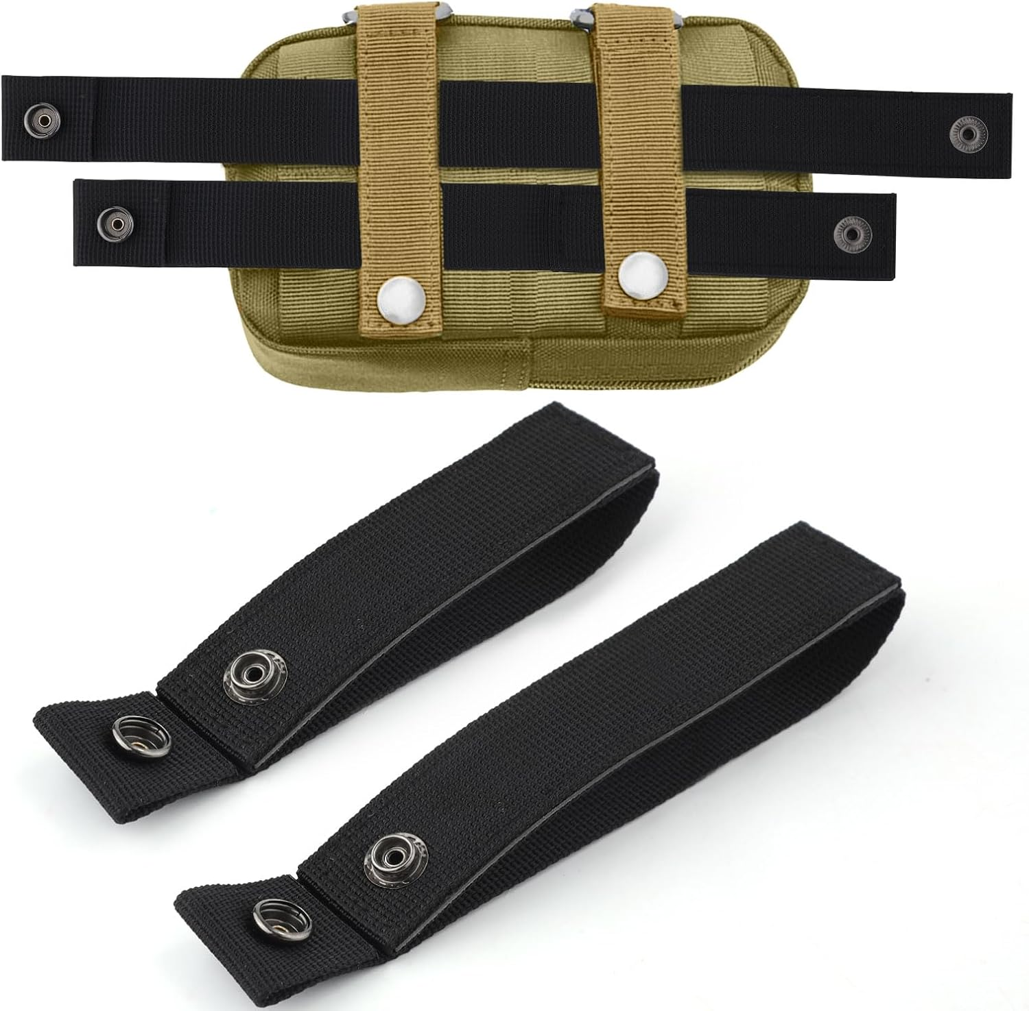 8Pcs MOLLE Straps,Molle Ribbon Straps Nylon MOLLE Fastener Strap Heavy Duty Snap Strap Buckle Fastener Molle Panel Connectors for Camping Hiking Backpack Molle Accessories image number 6