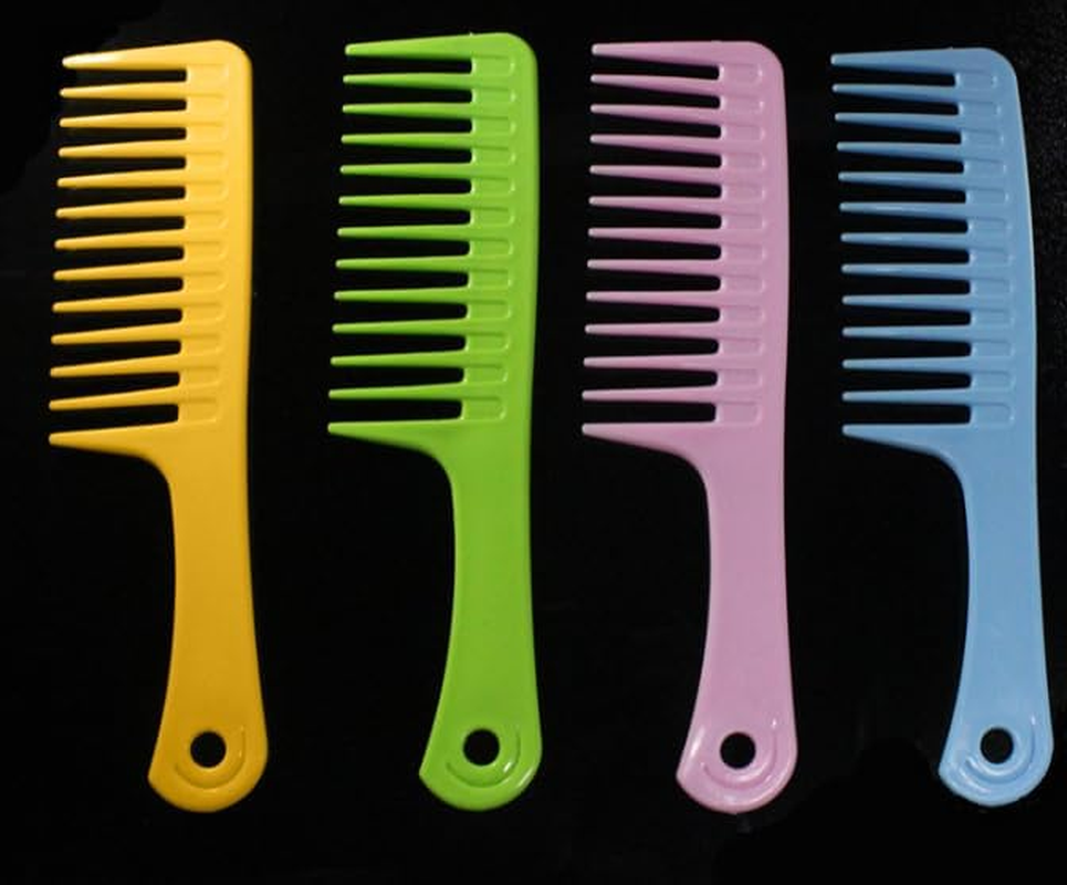 4 Pcs Wide Tooth Detangling Brush Set - Curl Comb, Styling Comb for Long, Wet or Curly Hair to Improve Blood Circulation (Multiple Colors, One Size) image number 1