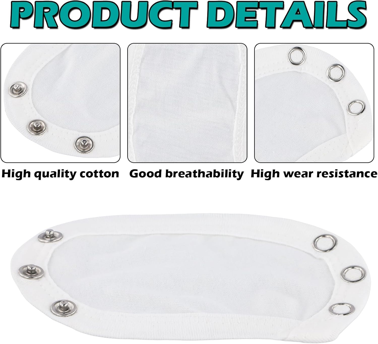 6 Pcs Baby Vest Bodysuit Baby Clothes Extension Baby Onesie Extender Cotton White Bodysuit Extende for Newborn Cotton Bodysuit Extender with Push Button image number 2