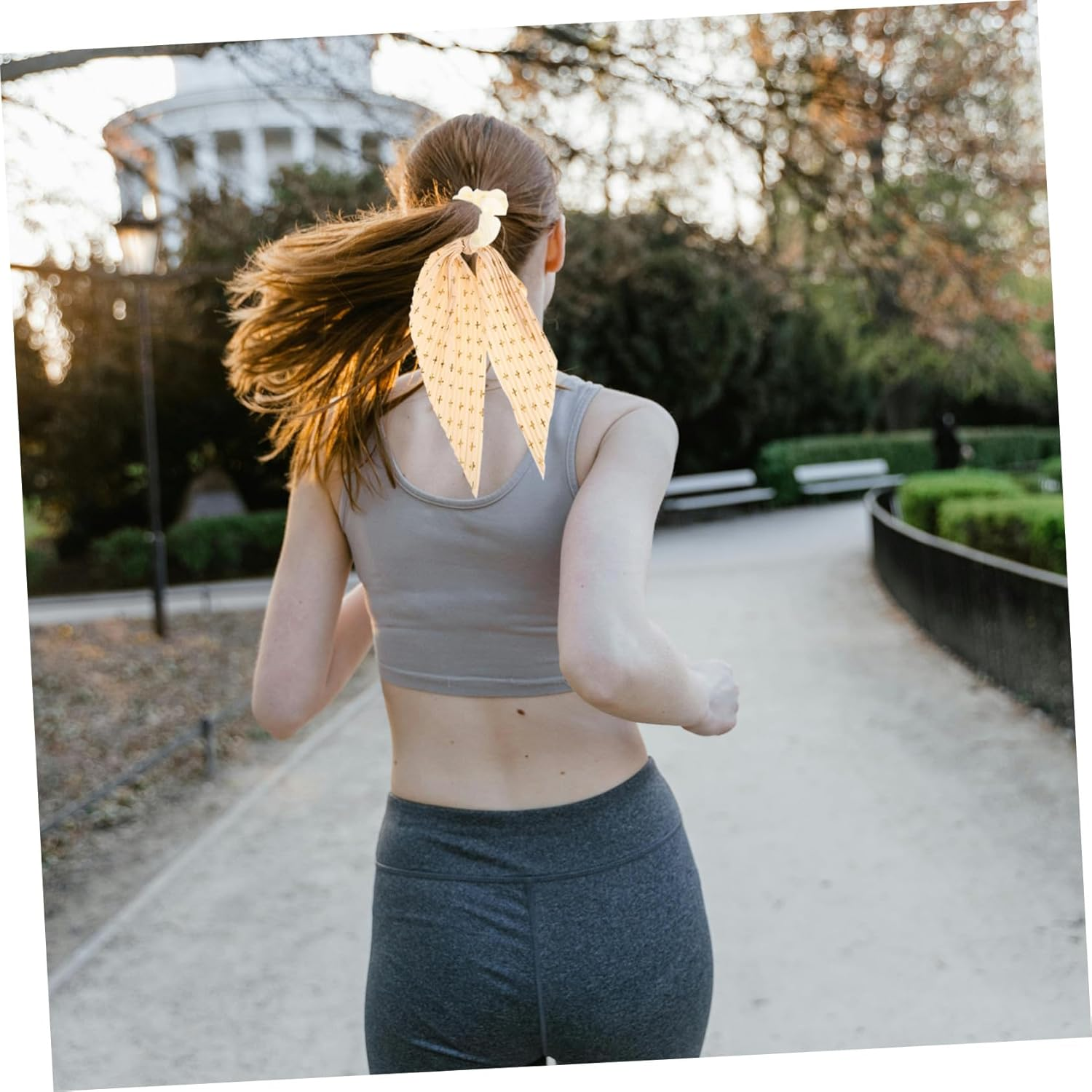 MERRYHAPY 6Pcs Floral Ribbon Scrunchies Soft Fabric Hair Ties with Crinkle Design for Women Elastic Ponytail Holders Comfortable Hair Bands for Casual and Dressy Styles image number 6