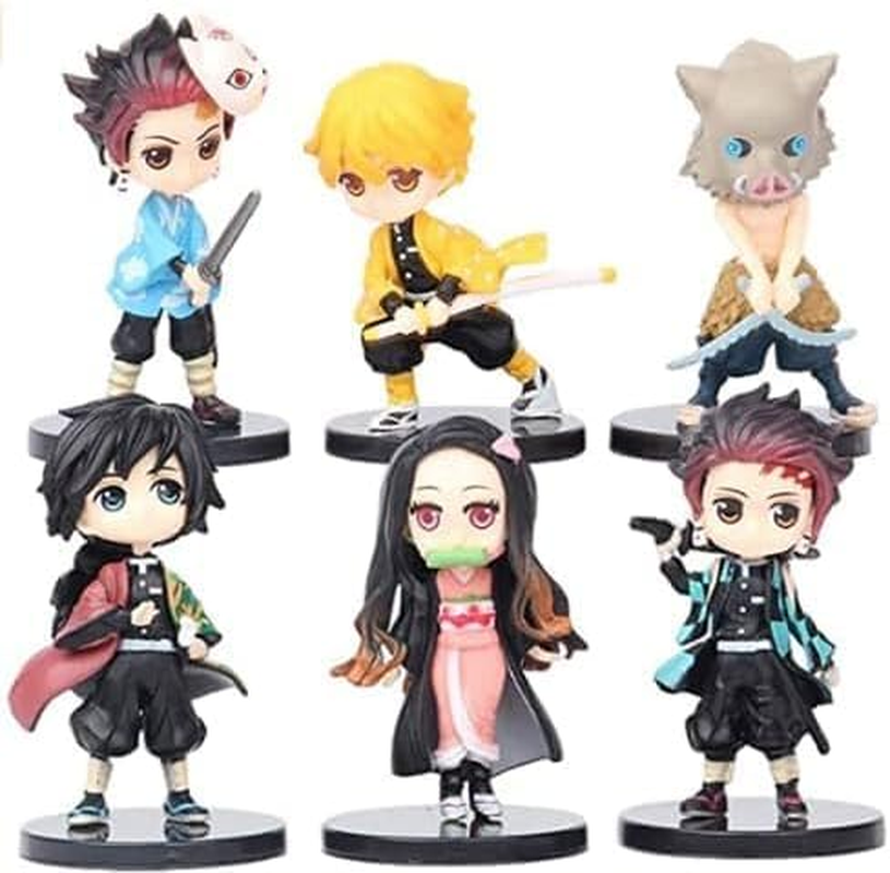 Demon Cake Toppers of 6 Action Figure Toys Premium Demon Cake Toppers and Party Favors for Demon Party Supplier Birthday