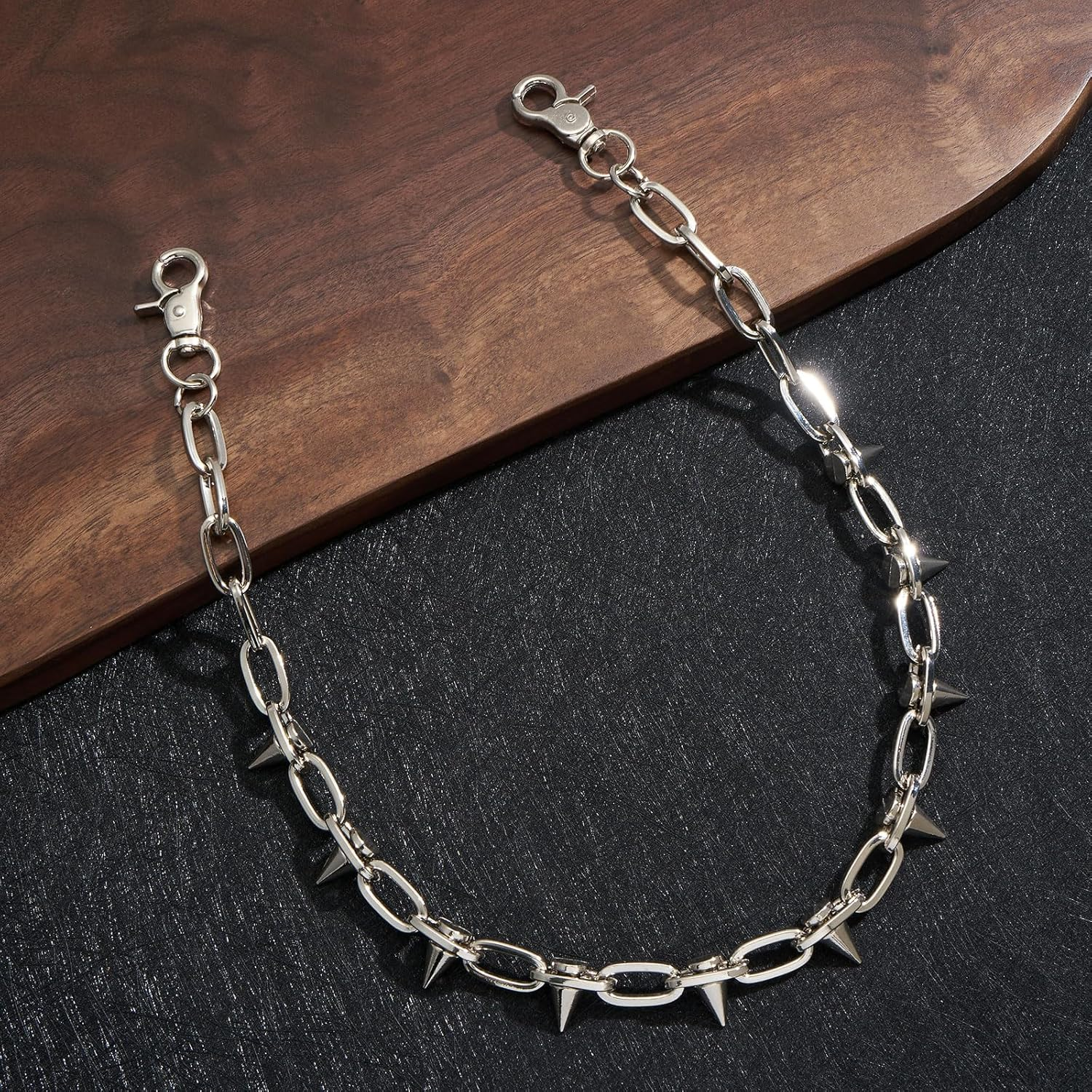 DEVPSISR Wallet Chain,Punk Trousers Pants Chains for Men Women,Pocket Chain Heavy Chain Belt Goth Accessories - Rivet image number 4