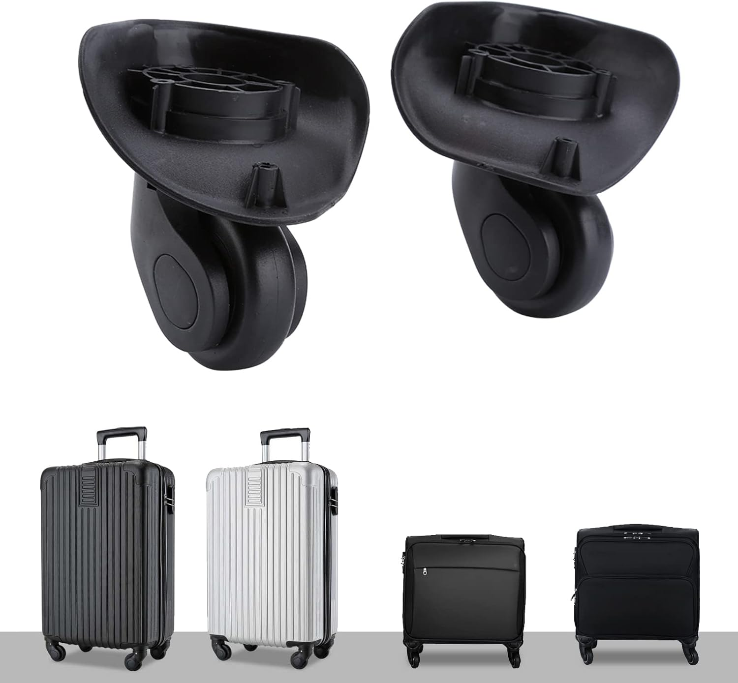 2Pcs Luggage Suitcase Wheel Left and Right Luggage, Rotating Wheels Replacement Accessory for Trolley image number 1