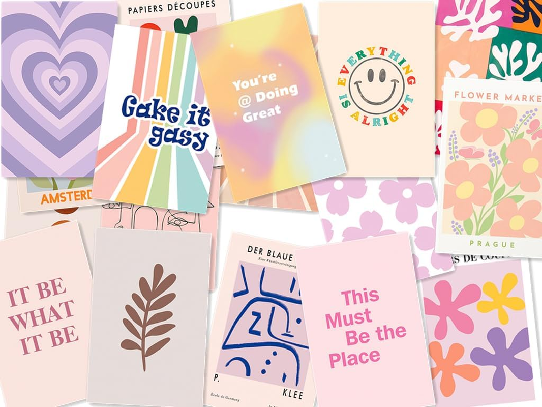 Danish Pastel Dream: 50-Piece Aesthetic Wall Decor Set for Bedroom - Transform Your Space with Preppy and Chic Room Decor - Perfect for Teen Girls image number 4